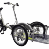 Fahrrad zum Transportieren von Rollstuhl samt Rollstuhlfahrerin